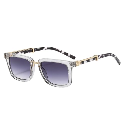Lunettes de soleil rétro carrées pour hommes et femmes avec verres dégradés UV400