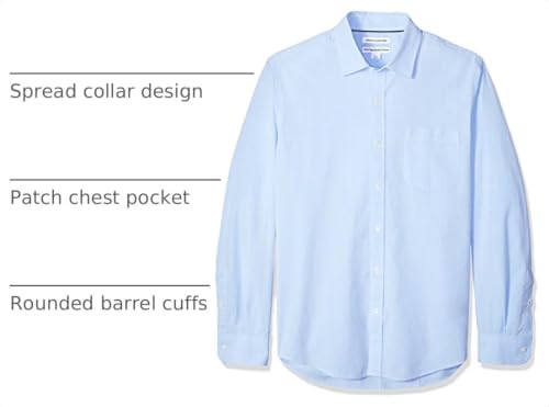 Image of Amazon Essentials Men's Regular-Fit Long-Sleeve Casual Poplin Shirt, Button Front, Business Casual, Collared