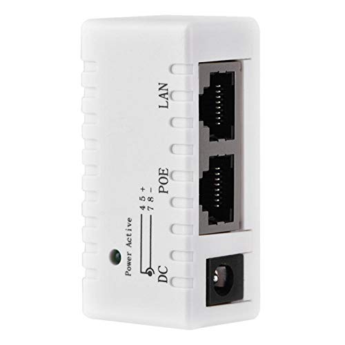 Wosune for LAN Network Ethernet Injector Adapter POE Splitter 10M/100Mbps POE Splitter Power Over for Standard POE LAN port(white)