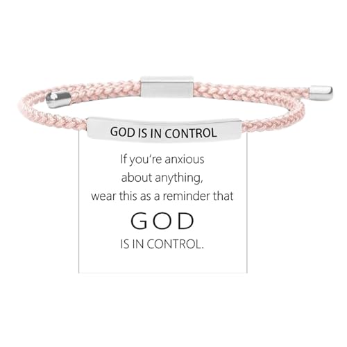 BTZY God is in Control Tube Bracelet Dont Let The Hard Days Win Handmade Braided Adjustable Inspirational Bracelets Stainless Steel Let Him Comfort Tube Bracelet for Women