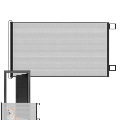 Portabebé retráctil | Puertas de Escalera retráctiles | Red de Ajustable sin taladrar, Deflector para Gatos, para Escalera Exterior, Patio, Porche, callejón, terraza, Zona de Piscina, Puente,