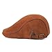 Unisex Sheepskin Suede Beret Leather Duckbill Driver Hat Casual British Painter Cap Fashion Newsboy Hat