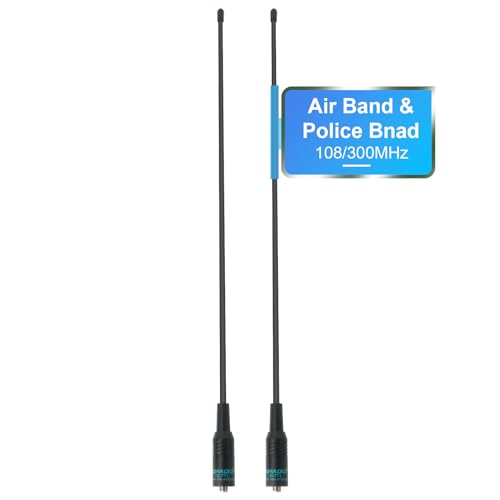 TIDRADIO Air Band Antenna &Police Band (2 Pack, 120/300MHz), for BAOFENG 5RM 5RX A36Plus UV-K5 TD-H3 Ham GMRS Radio Walkie Talkie, SMA-F