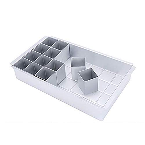 Ruilasago Moule à Gâteau 12 Blocs Carrés Amovibles pour Faire Le Gâteau Numéro et Lettre Combinaison Libre Anniversaire DIY Cover