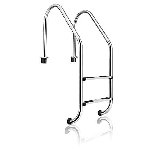 Escalera para piscina de acero inoxidable con 2 peldaños miniatura 1