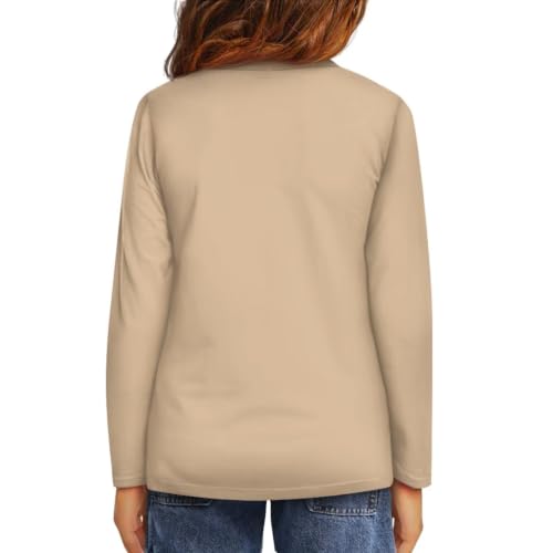 Image of Girls Long Sleeve T Shirt Cute Cartoon Crewneck Shirt for Kids 3-16Y Fall Winter Clothes