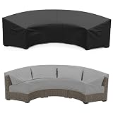 Mrrihand Curved Patio Furniture Covers, Waterproof Outdoor Sectional Sofa Cover, Heavy Duty Windproo