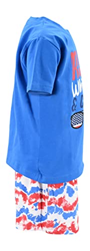 Image of Boys 2pc Shorts Set Outfit Short Sleeve Shirt with Bold Applique Print and Shorts