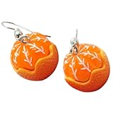 HOLIDYOYO オレンジ果実デザインイヤリング レディース用耐久樹脂製 ノンホールピアス風 贈答用お歳暮にも適した フルーツアクセサリー