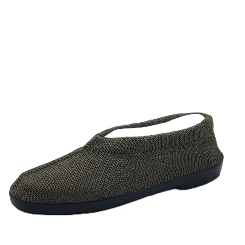 Chaussures en tricot portugais pour femmes, hommes et enfants, polyamide/nylon, chaussons, noir, Vert olive, 43 EU