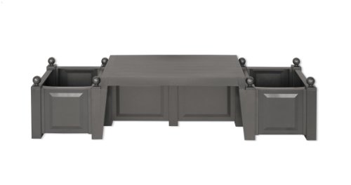 Preisvergleich Produktbild KHW 43005 Gartenbank "Berlin" inklusiv 2 Pflanzkästen, anthrazit