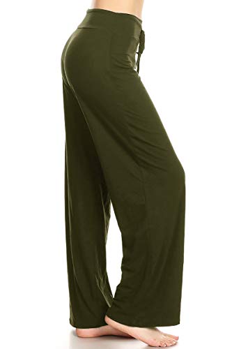 Image of Leggings Depot Women's Wide Leg Drawstring Pajama Pants for Lounge, Sleep