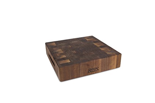 John Boos Block WAL-CCB121203 Classic Reversible Walnut Wood End Grain Chopping Block, 12 Inches x 12 Inches x 3 Inches John Boos Block WAL-CCB121203 Classic Reversible Walnut Wood End Grain Chopping Block, 12 Inches x 12 Inches x 3 Inches