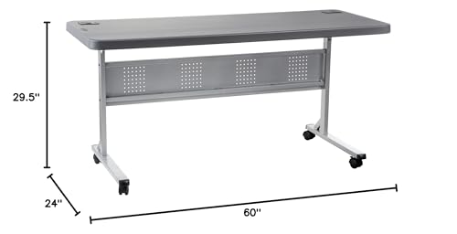 image for National Public Seating, 24x60 Flip-N-Store Training Table, Charcoal, 