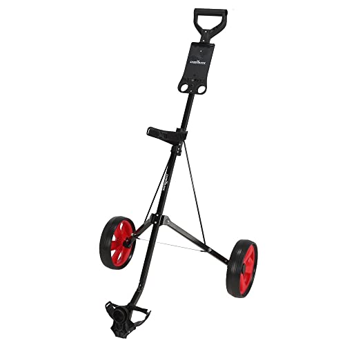Caddymatic-I-TRAC-Carrito-DE-Golf-Plegable-DE-2-Ruedas-NegroRojo