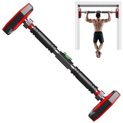 ROPECUBE Doorway Pull Up Bar - No Screw Installation, Adjustable Width Upper Body Workout Bar with Automatic Locking, 440 LBS Strength Training Pull-Up Bar for Home Gym Exercise Cover