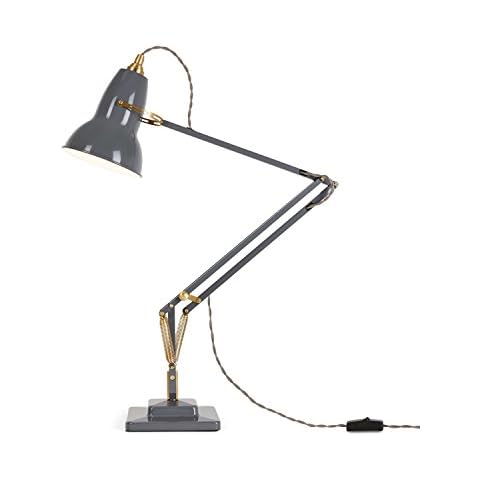 Anglepoise Original 1227 Brass Desk Lamp - Elephant Grey Cover