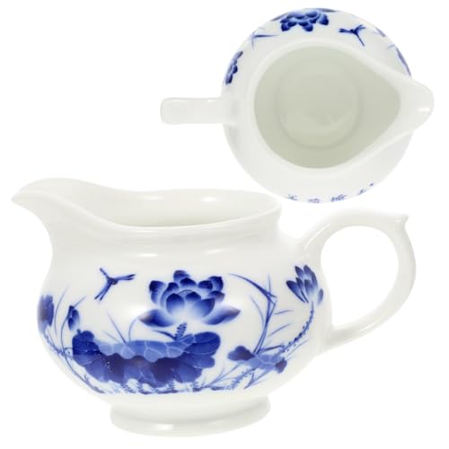 HOMOBABE de Leche Cerámica Azul y Blanca 2 Piezas Vertedor de para Ensaladas Dispensador de Salsa para Restaurantes y Catering