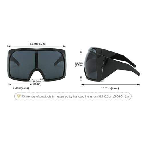 Oversized One Piece Sunglasses For Women Men Fashion Square Sun Glasses Punk Large Frame Eyewear UV400 Shield Goggles4