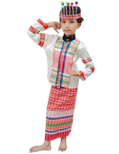 Image of BookMyCostume Manipuri Indian Eastern State Folk Costume - Female 3-4 Years
