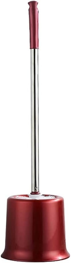 GRFIT Toilet Bowl Brush with Holder Toilet Brush and Holder Toilet Cleaning Brush 360° No Dead Angle Toilet Bowl Brush Stainless Steel Long Handle Toilet Brush Set Bathroom Accessories (Color : Rojo)