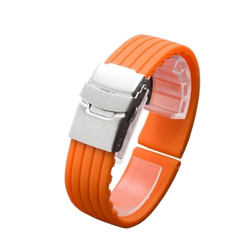 HuanJ 16 17 18 19 20 21 22 23 24mm �t���b�g�C���^�[�t�F�[�X�V���R���E�H�b�`�X�g���b�v�t�����o�[�E�H�b�`�o���h(Orange silver Z,24mm)