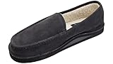 Rainbow Sandals Men's Comfort Classics Leather Loafer w/Fleece Lining, Premier Black, Size 8
