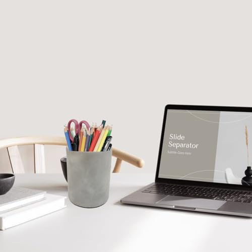 Image of Pen Pencil Holder Cup Container Leather Desk Organizer Stand Decor Brush Scissor Holder Decoration Office Desk Home School
