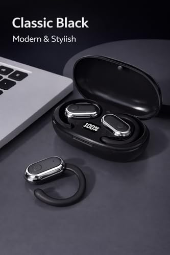 Image of OWS- W300 True Wireless Earbuds, Gaming Earbuds with Open Wearable Stereo, 50 Hours Playtime, Bluetooth 5.4 + ENC Clarity, 13mm HD BASS Drivers, IPX6 Sweat-Proof,Built-in Mic