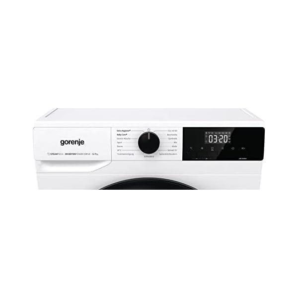 Gorenje WNHEI 74 SAPS/DE Waschmaschine mit Dampffunktion, 7kg Fassungvermögen, EEK: A, Inverter PowerDrive Motor, 1400 U/min, 15 Programme, Steam Tech, AquaStop, Kindersicherung, weiß – Bild 5