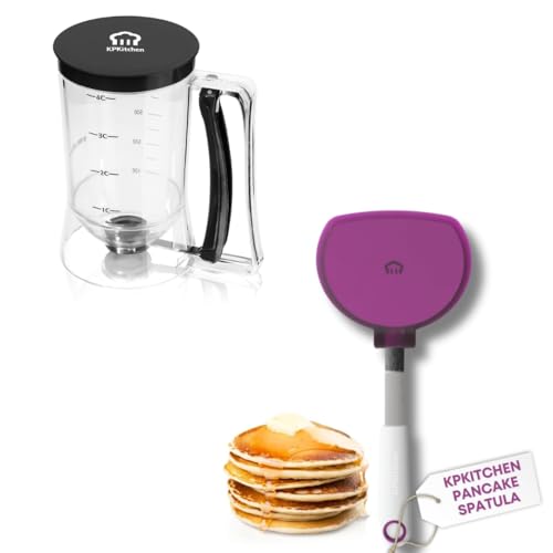 KPKitchen Pancake Batter Dispenser and Pancake Spatula Flipper - Perfect
