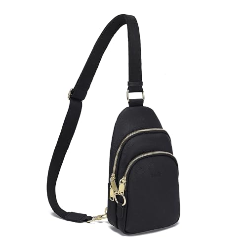 INICAT Riñonera cruzada para mujer, Negro (Leather Black)