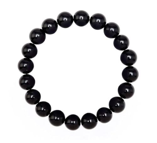 Adabele Real Natural Black Agate Gemstone Beaded Bracelet 7...