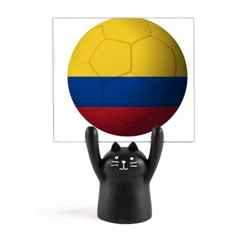 Pince mémo drapeau Colombie foot chat noir idée cadeau insolite