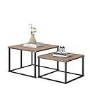 Ginhow Mesa Auxiliar Salon Cuadrada, Juego de 2 Piezas para la Coffee Table