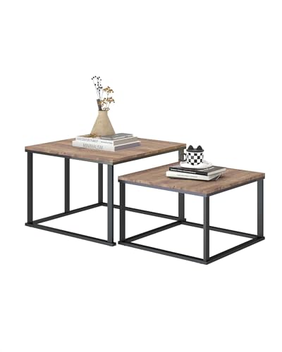 Ginhow Mesa Auxiliar Salon Cuadrada Mesa