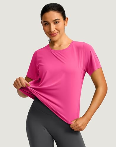 Image of Women's Short Sleeve Workout Shirts UPF 50+ Sun Protection T-Shirts Quick Dry Breathable Gym Running Hiking Tops for Women