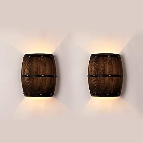 Newrays Antique Wood Wine Barrel Aplique de Pared Cover