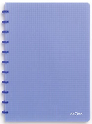 Quaderno A5 Con Anelli Atoma – 72 Fogli Staccabili (144 Pagine), Copertina In Polipropilene Riciclabile, Verde Rigato 8 Mm