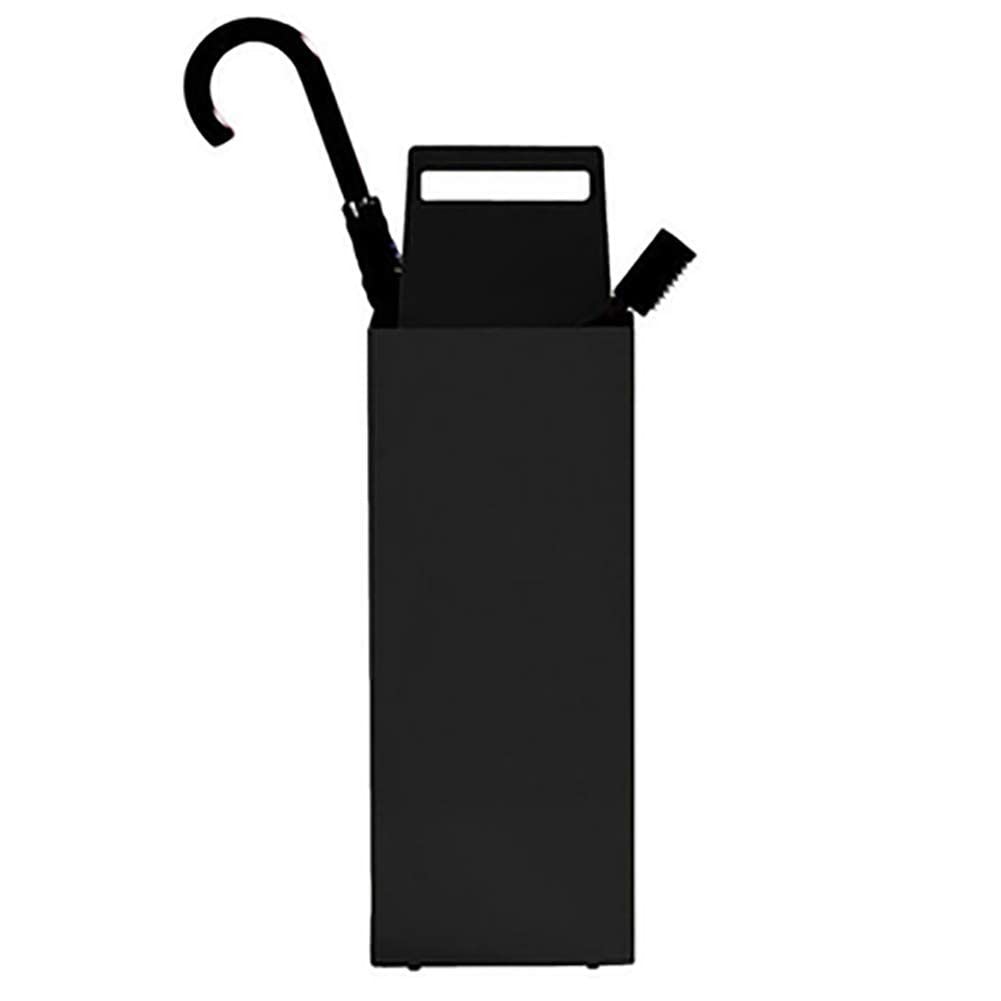 Support parapluie carré métal noir bac de stockage pour bâton et épée
