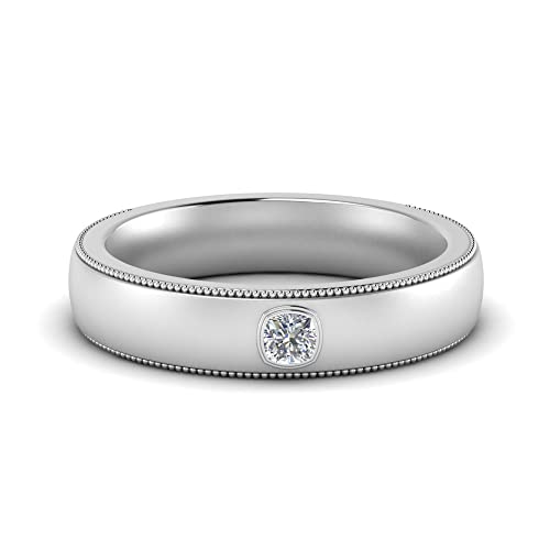 Bague homme solitaire argent ajustée taille 47 à 70 alliance coussin anti-ternissement