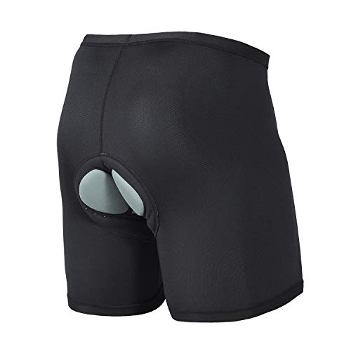 BALEAF Men's 3D Padded Cycling Mesh Breathable Underwear Shorts Black Size L