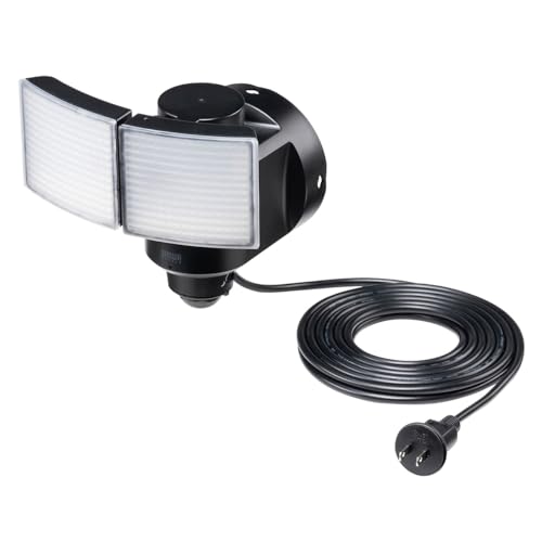 サンワダイレクト LED センサーライト 屋外 コンセント 100V 人感 防水 5m 2灯 1200ルーメン 角度調整 800-LED086BK