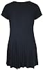 Womens Ladies New Front Diamante Heart Short Sleeve Scoop Neck Long T-Shirt Black Uneven Hem Top Plus Size Size 26-28 #2
