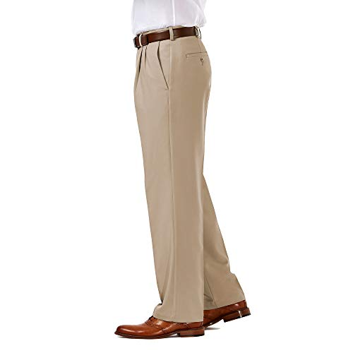 Haggar Men's Classic Fit Cool 18 Pro Pleated Golf Pant Khaki - image 2