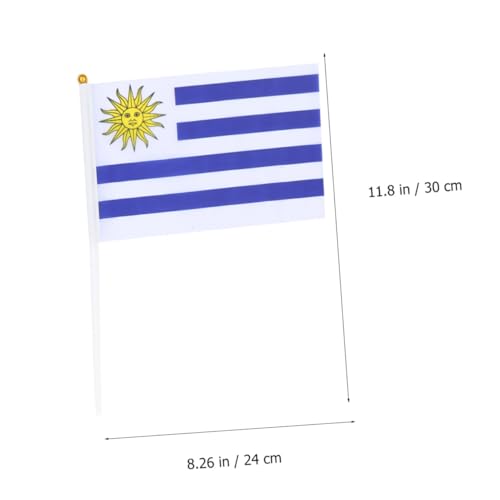 Banderas de mano de poliéster de gran resistencia para eventos nacionales y deportivos, 100 uds 3