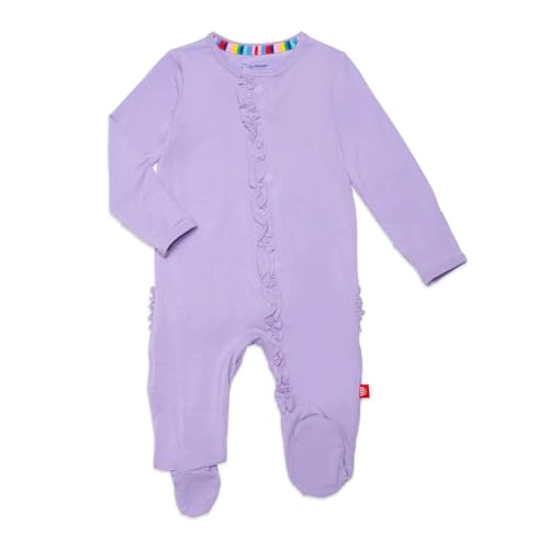 Image of Magnetic Me Girls Modal Magnetic Baby Footie Pajamas | Silky Soft Modal Fabric | Baby Sleepers Available Sizes PRE - 24M