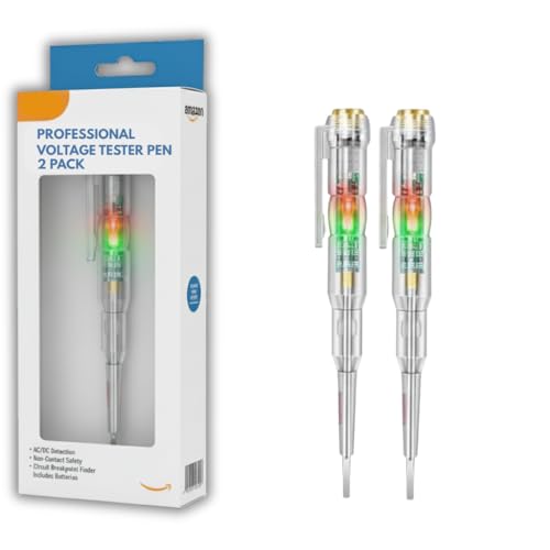 Image of Set of 2 Advanced Intelligent Chip High-Brightness Intelligent Voltage Tester Pen Multi-function LED Test Pen with Screwdriver for Electric Power Testing Voltage Tester [Safety Highlighter Pen] (2)