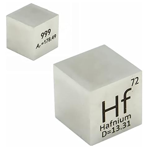 Polished Hafnium Cube Hf 99.9% Element Cube Pure 10mm Density Cube for Element Collection Periodic Table Hunter, and More (0.39", Hafnium Polished) Cover