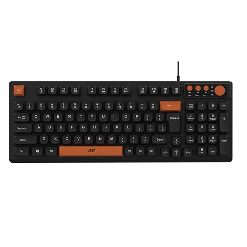 Image of Ant Master 01 New Gen Full Size Wired Office Keyboard | 98 Keys Compact Layout with 4 Multimedia Keys | Membrane Switches | 5M Clicks Life | Windows /Mac /Linux Compatible - Black